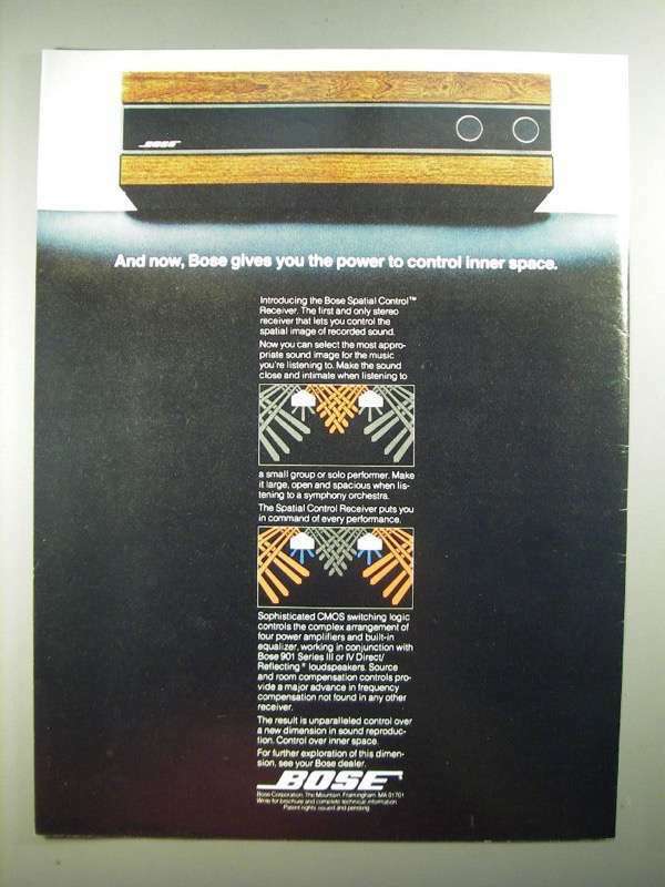 1979 Bose Spatial Control Receiver Ad - Control Inner Space
