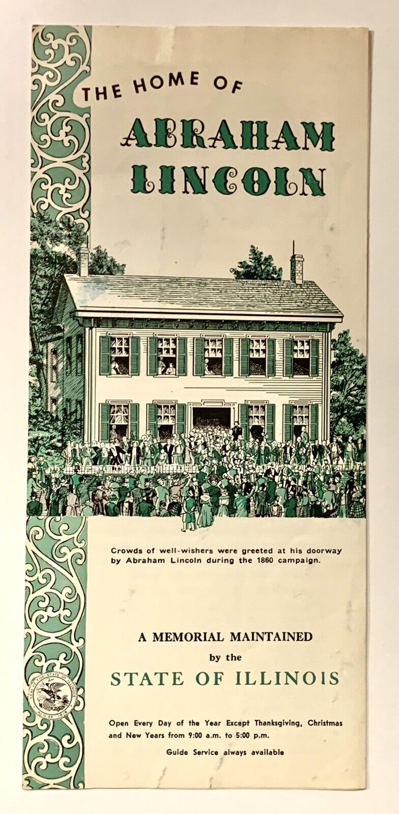 BROCHURE: 1955 - Home of ABRAHAM LINCOLN - Illinois State Park - Springfield 