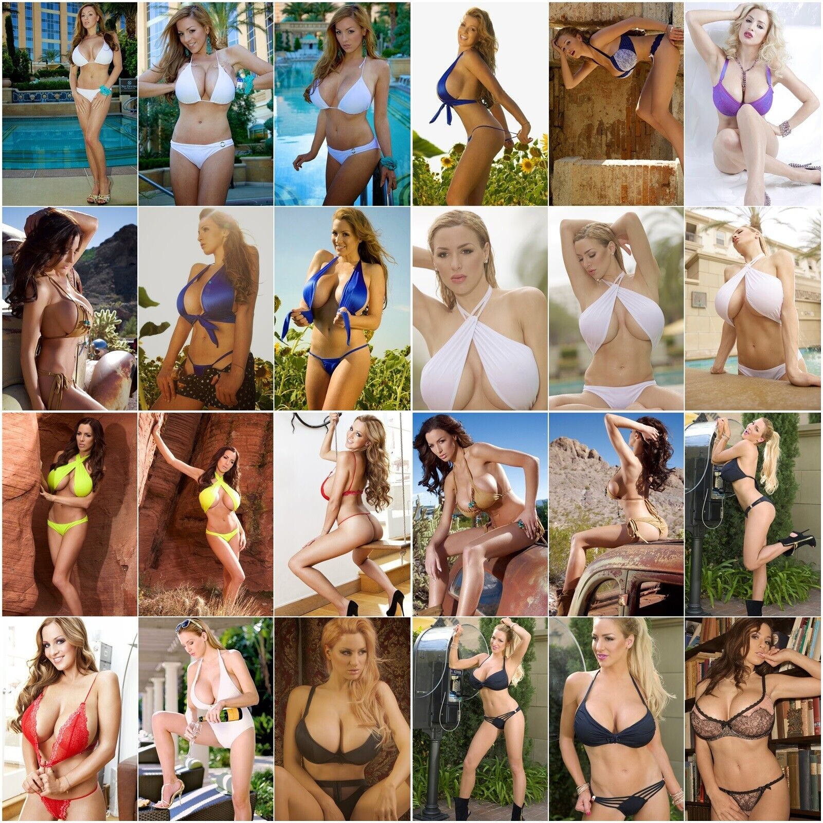 LOT 24 Photo 8x10 Jordan Carver Sexy Hot Breasts Bikini Lingerie Girl Model 5MOJ