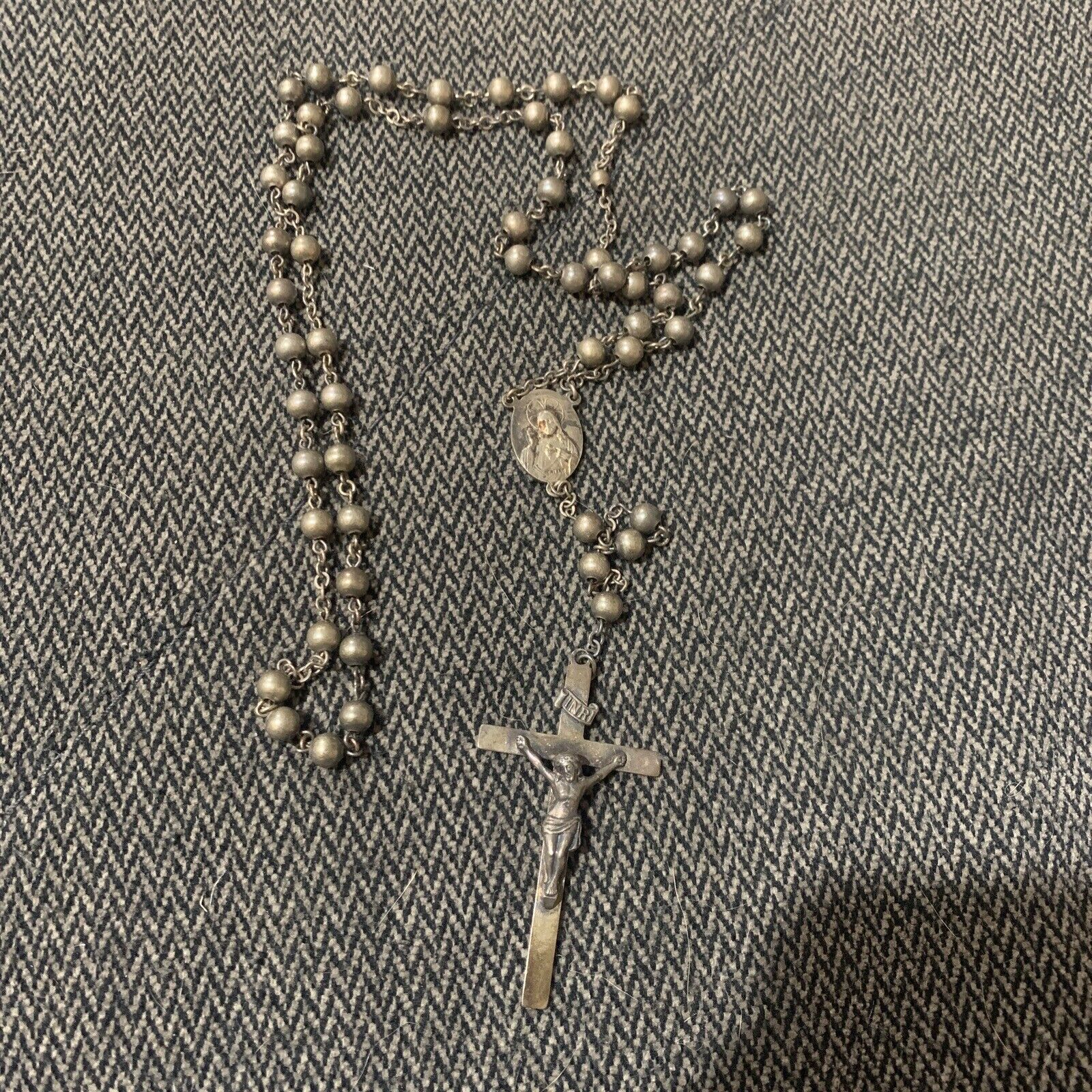 AWESOME ANTIQUE  STERLING SILVER ROSARY MUSEUM PIECE Estate Find Rare 29.2 Grams