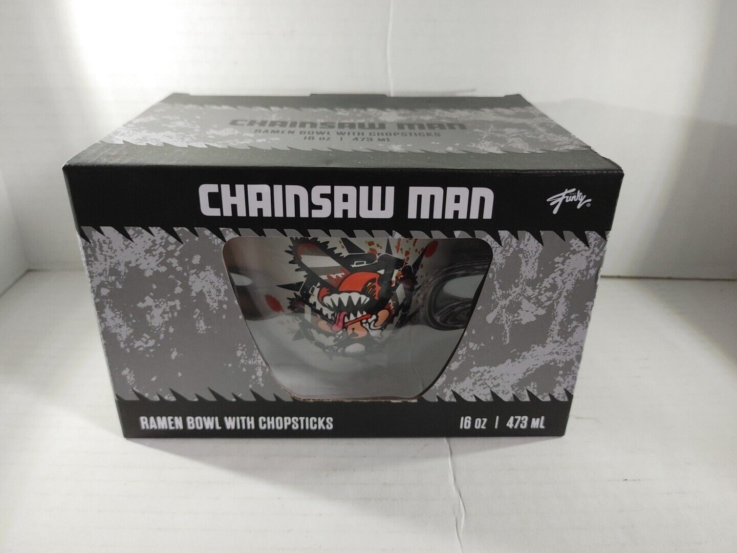 Funky Chainsaw Man Ramen 16oz Bowl & Chopsticks NEW 