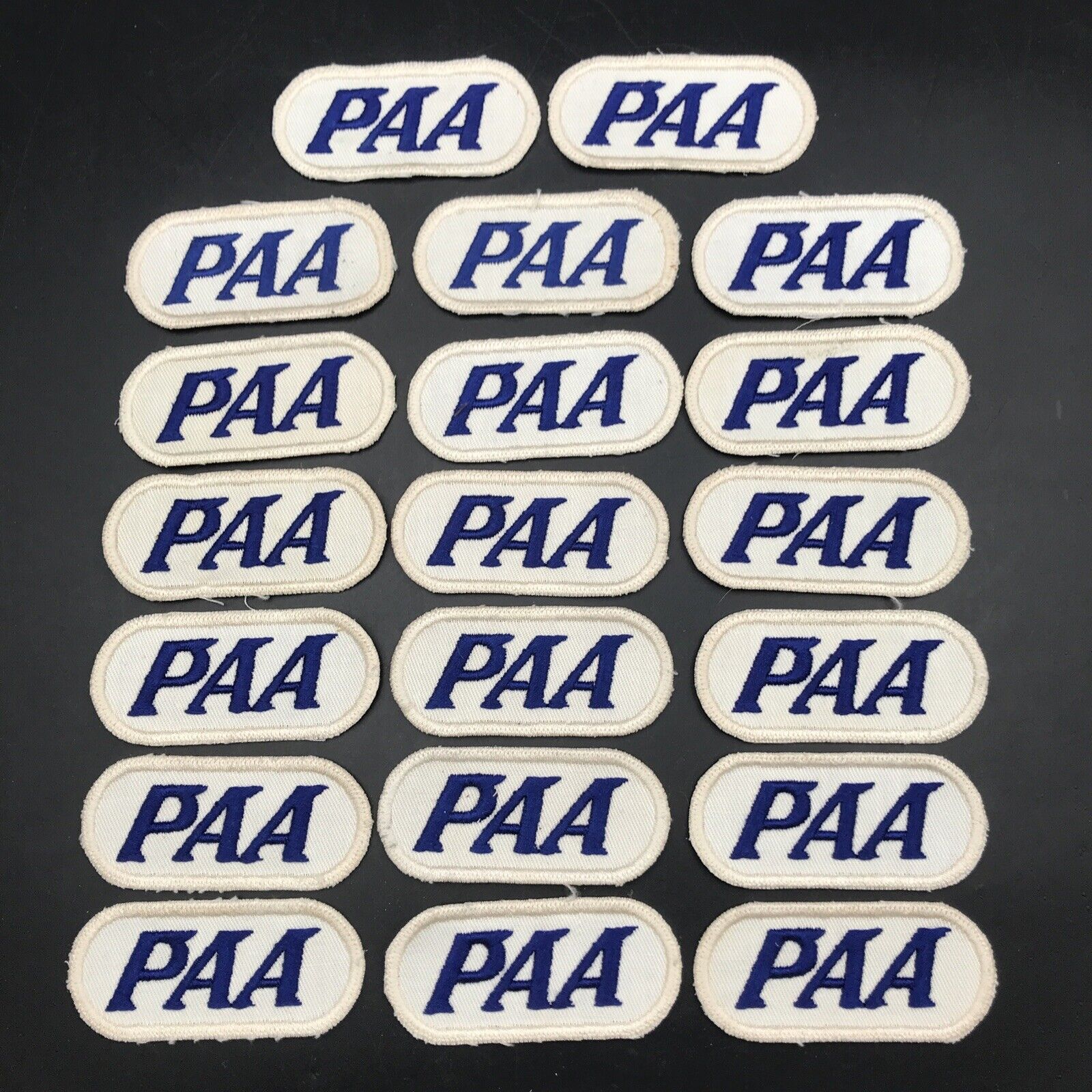Lot of 20 - VTG 1940\'s PAA Pan Am Airlines Embroidered Patch 4 3/4\