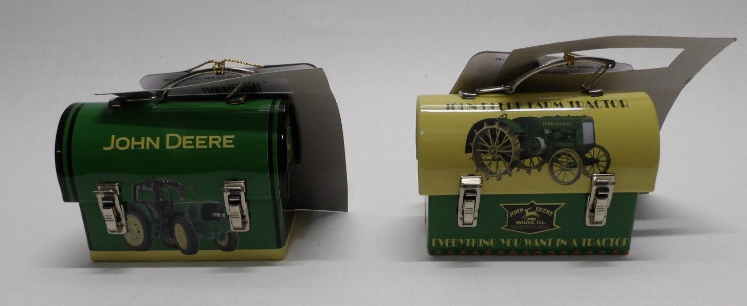 2011 John Deere Mini Dome Style Lunch Pails Tin Box Company Lot of 2 New w Tags