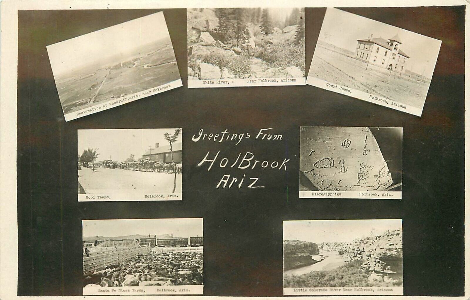 Postcard RPPC Arizona Holbrook Multi View 1913 23-0457