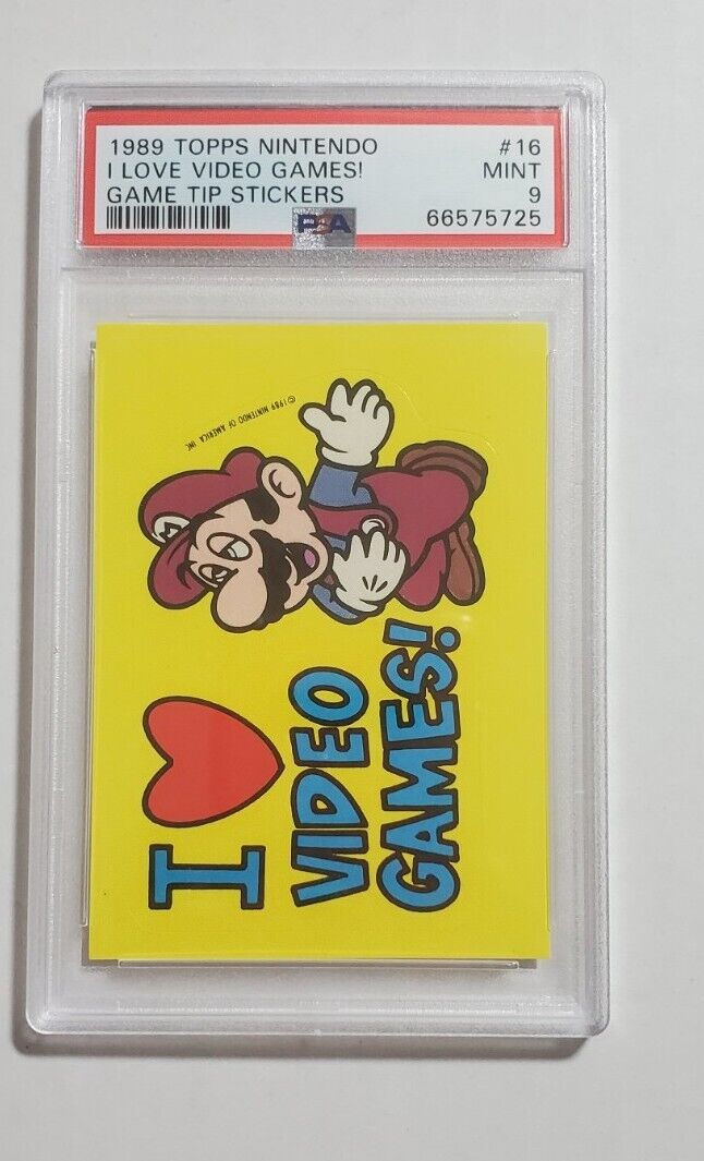 1989 Topps Nintendo Game Tips Super Mario Bros #16 Sticker Card PSA 9 Mint