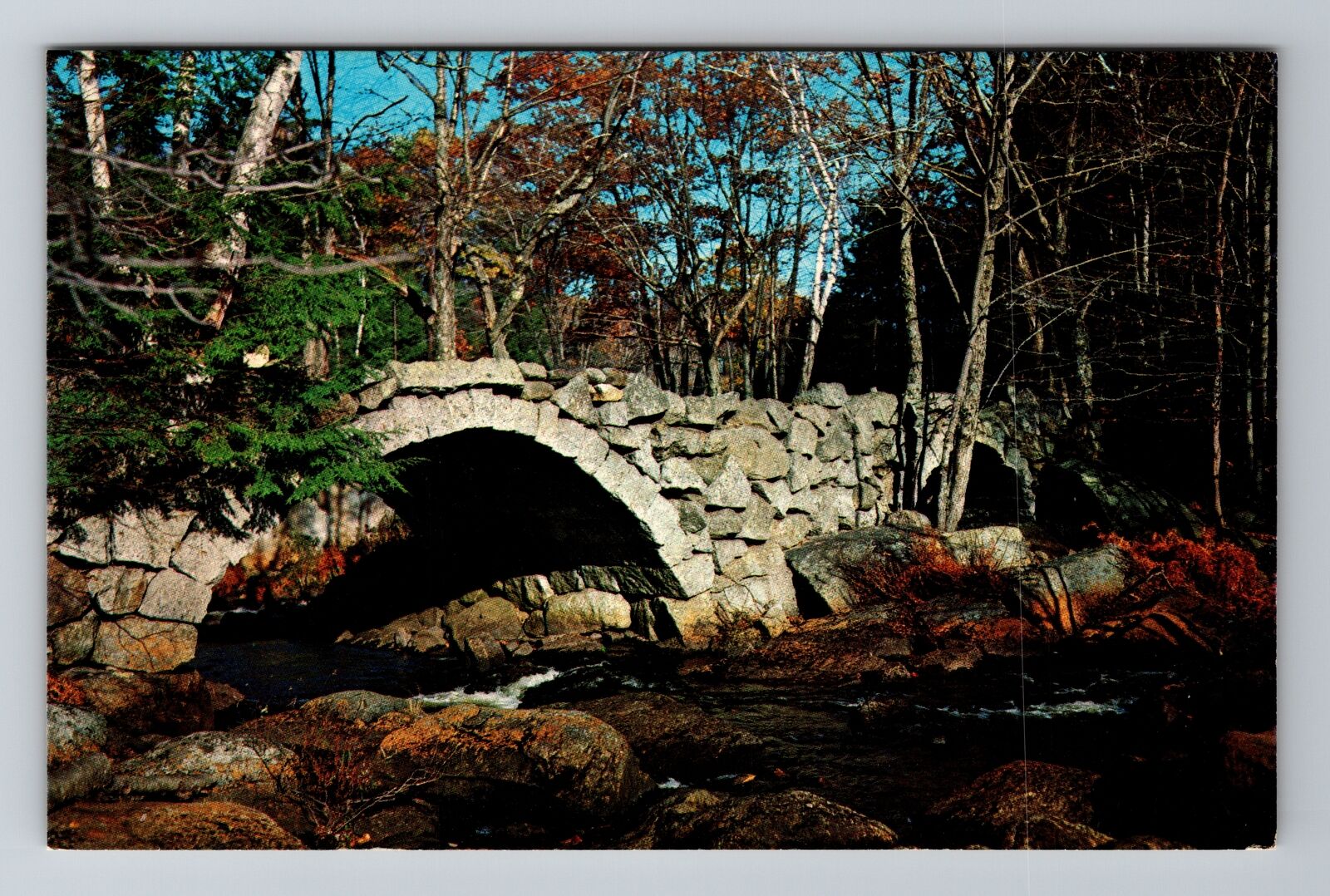 Stoddard NH-New Hampshire, No Motar Stone Arch Bridge Vintage Souvenir Postcard