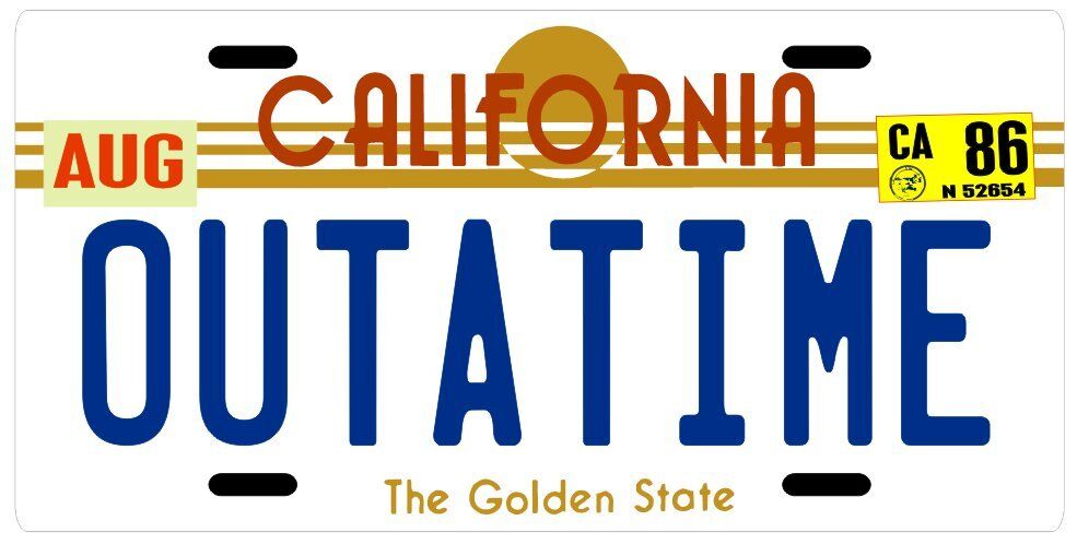 Back to the Future OUTATIME 1986 California License plate