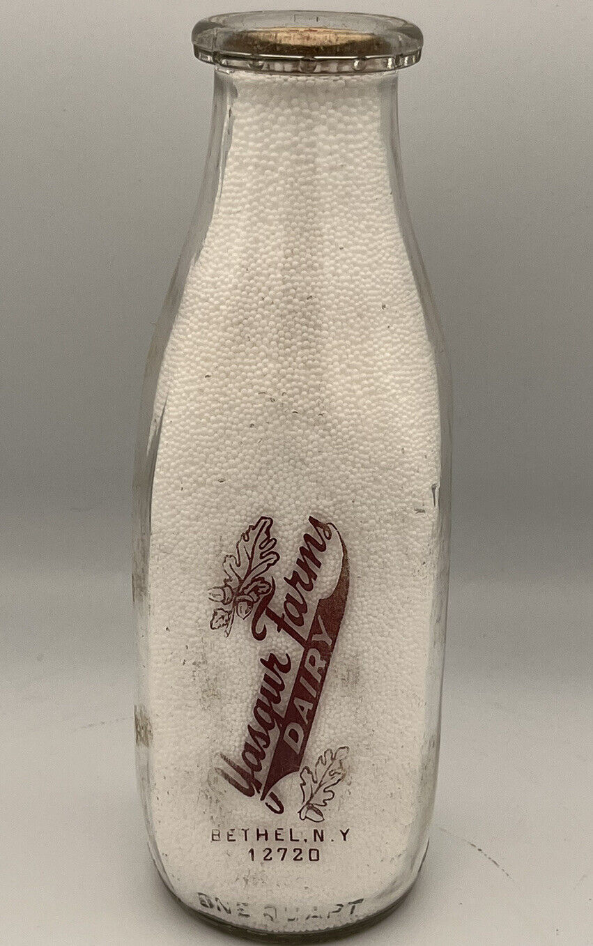 Genuine 1969 Woodstock Music Festival YASGUR FARMS DAIRY Milk Bottle Original
