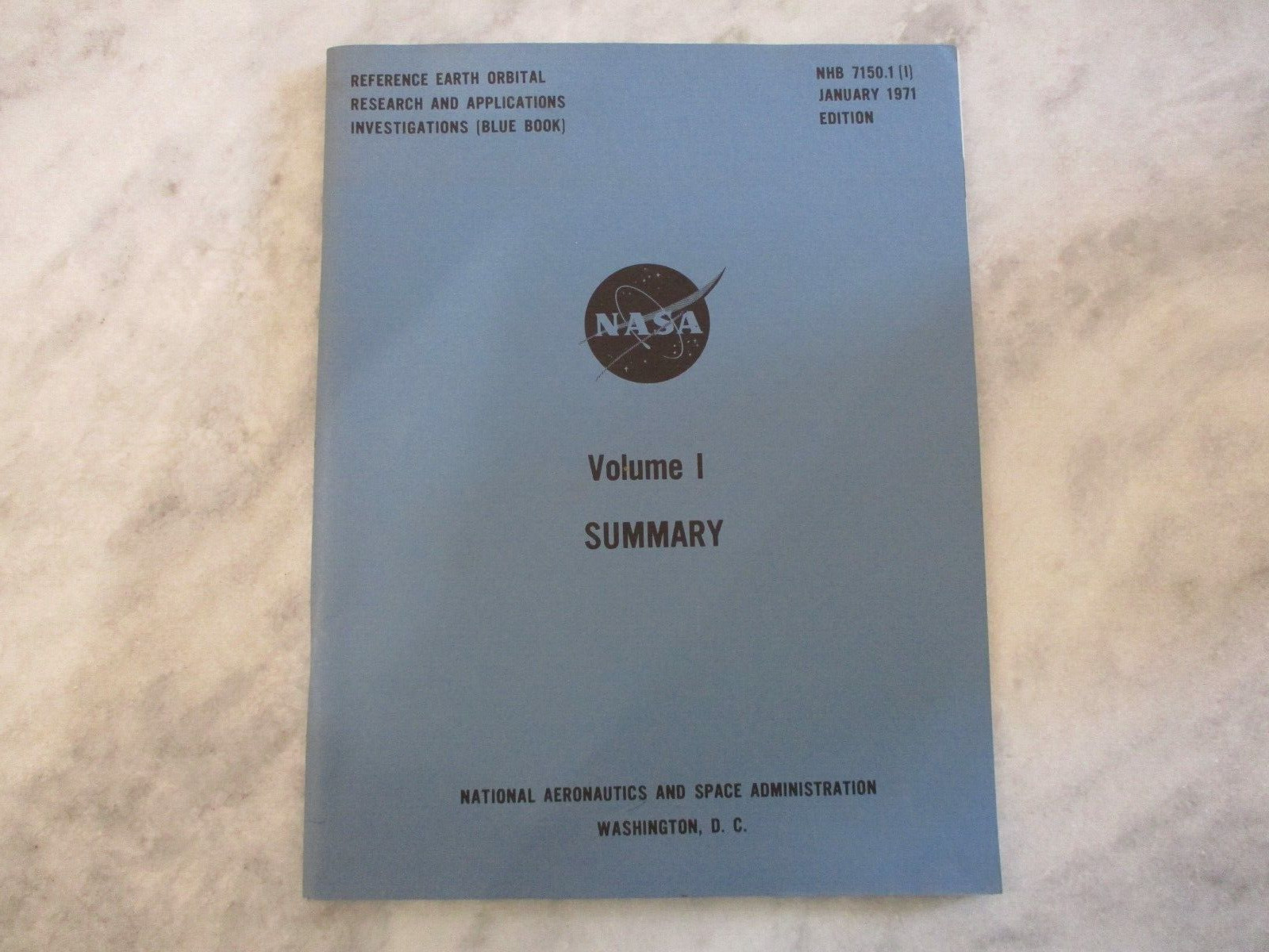 NASA SPACE SHUTTLE/STATION 1971 EARLY DEVELOPMENT INVESTIGATIONS-BLUE BOOK VOL 1