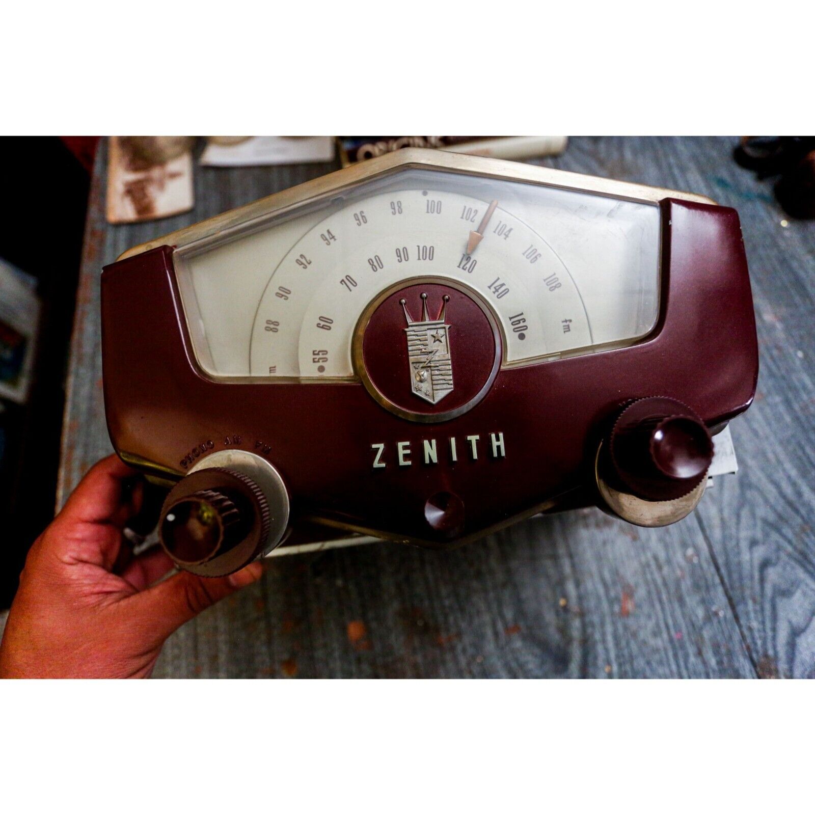 Zenith Cobra-Matic Vintage 1950’s Art Deco Am/Fm Tube Radio Chassis 10H20Z