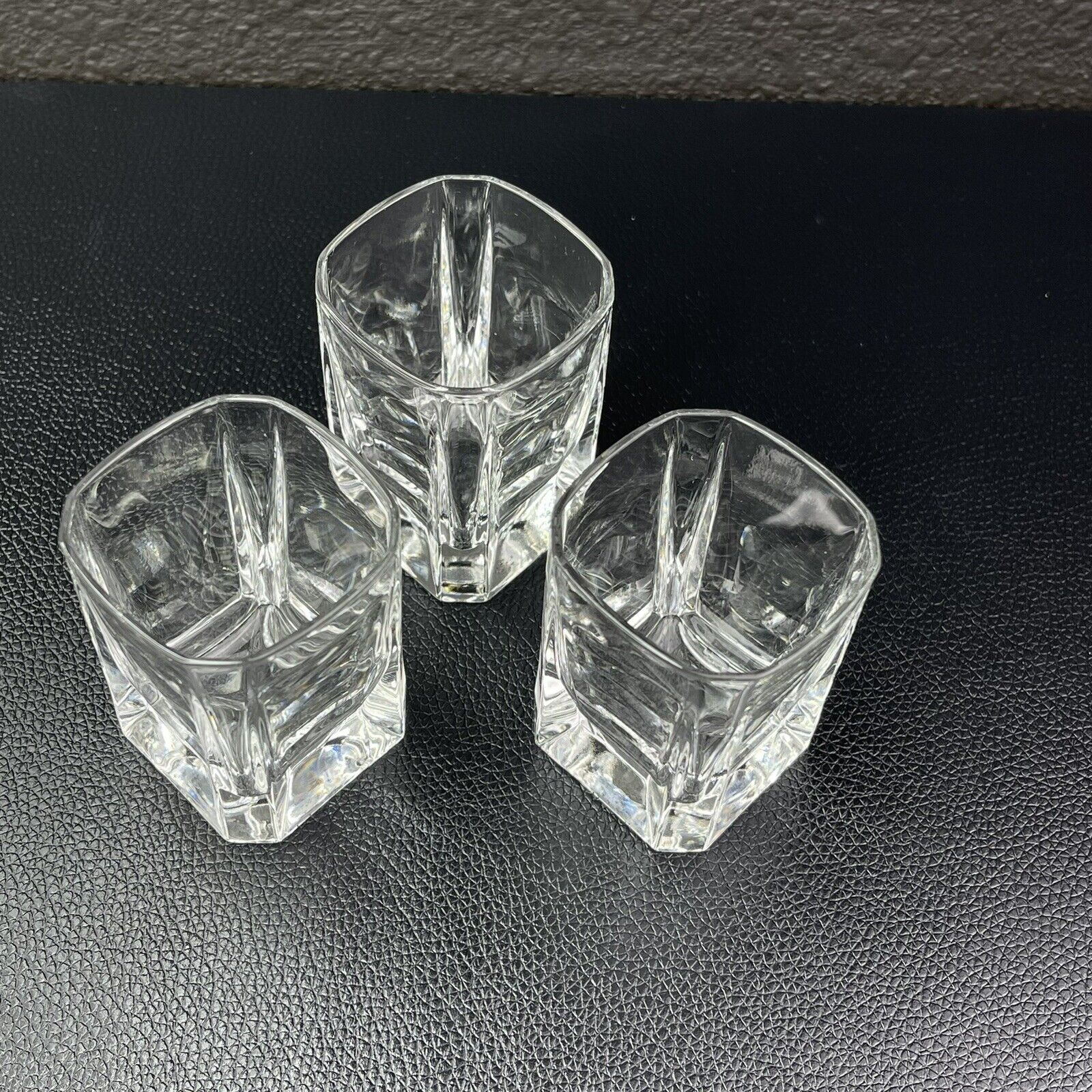 VTG Crystal Clear Shot Glasses set of 4 Glass Square Beautiful Color Cordial