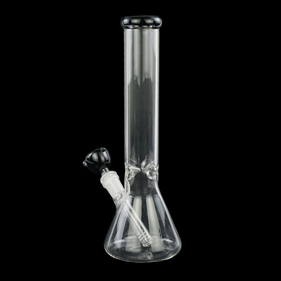 12 inch Heavy Glass Bong Hookah Water Pipe Bubbler Tobacco Beaker w/ ICE catcher