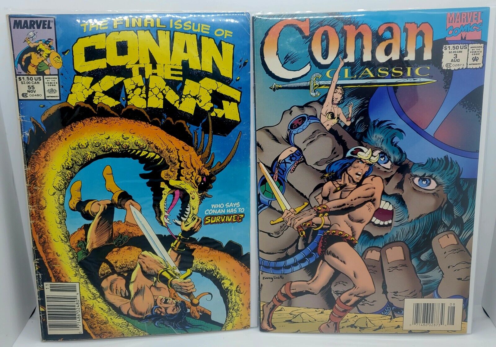 Vintage Marvel LOT of 2 Conan the King #55 (1984) & Conan Classic #3 (1993) 🔥