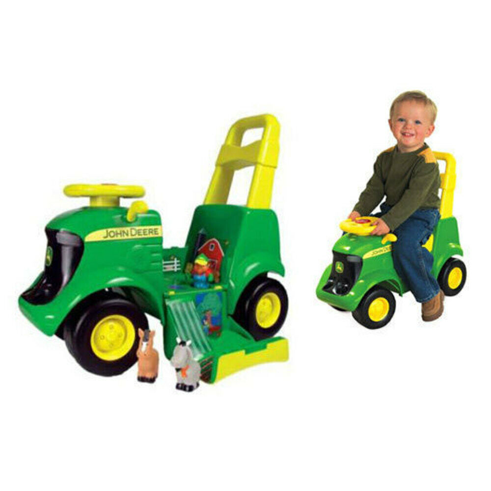 John Deere Kids Ride-On Tractor Push Wheel 3 in 1 Children Riding Toy w Sounds