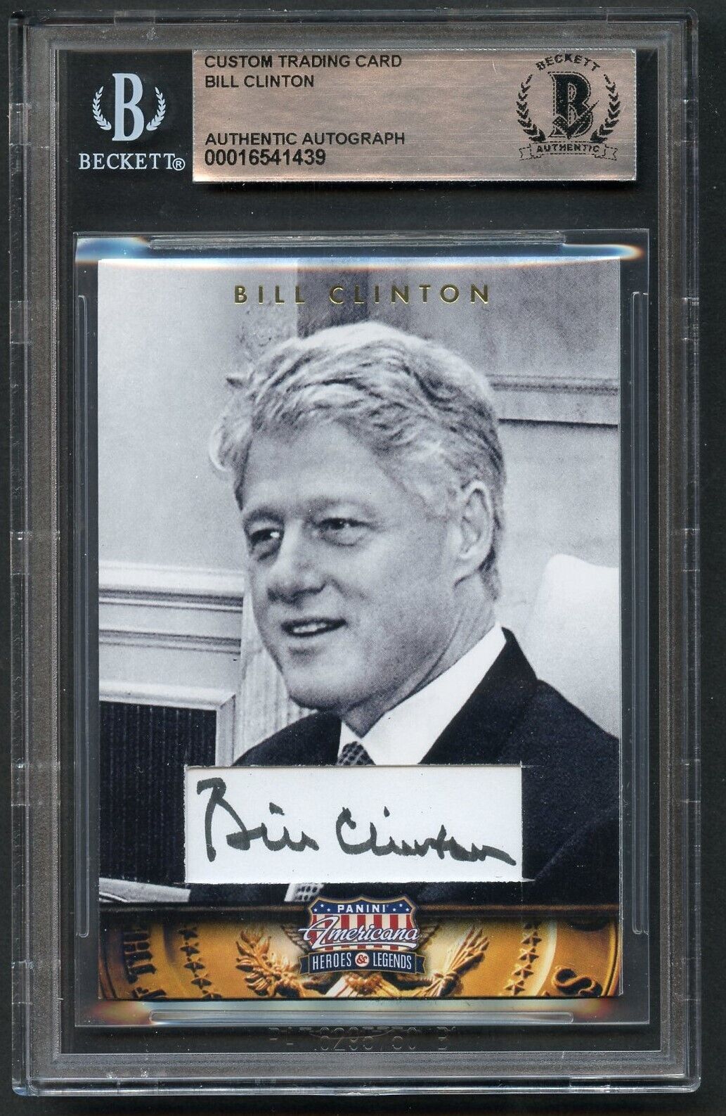 Bill Clinton #42 signed autograph Americana Custom Cut Card 42nd President BAS
