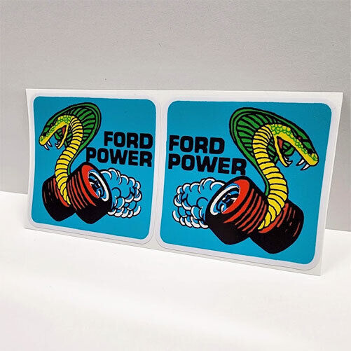 FORD POWER Vintage Style DECAL, Left & Right, Vinyl STICKER, hot rod, car racing