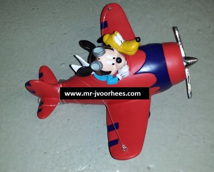 Extremely Rare Walt Disney Mickey Mouse and Pluto Flying in Airplane Statue 