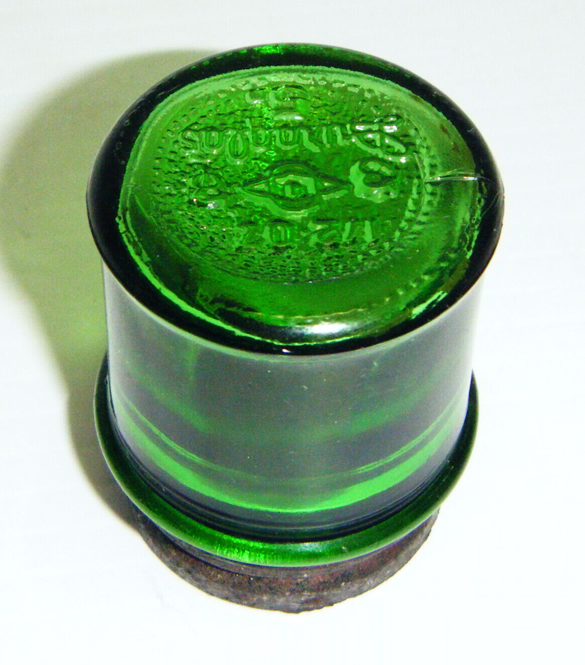 Vintage Duraglas Green 1/2 oz. Jar with original lid
