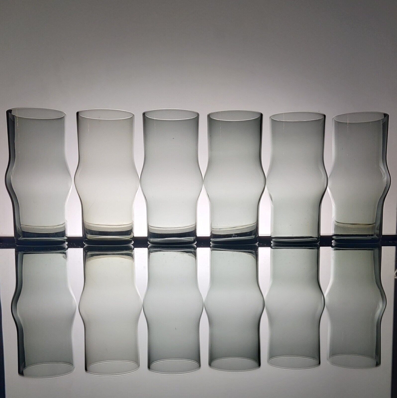 Kaj Franck, rare set of six tumbler 1711, 1950s design drinking glass Nuutajarvi