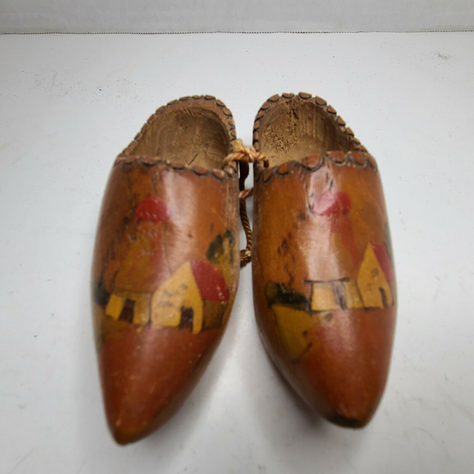 Vintage Wooden Small Dutch Clogs Shoes Made In Holland Hand Painted 5\