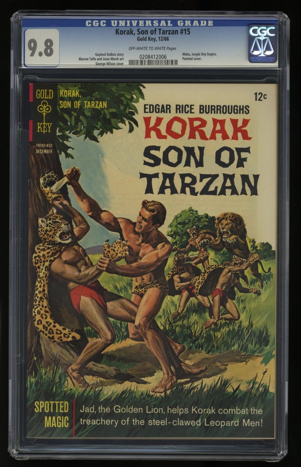 Korak Son of Tarzan #15 CGC NM/M 9.8 Off White to White Gold Key