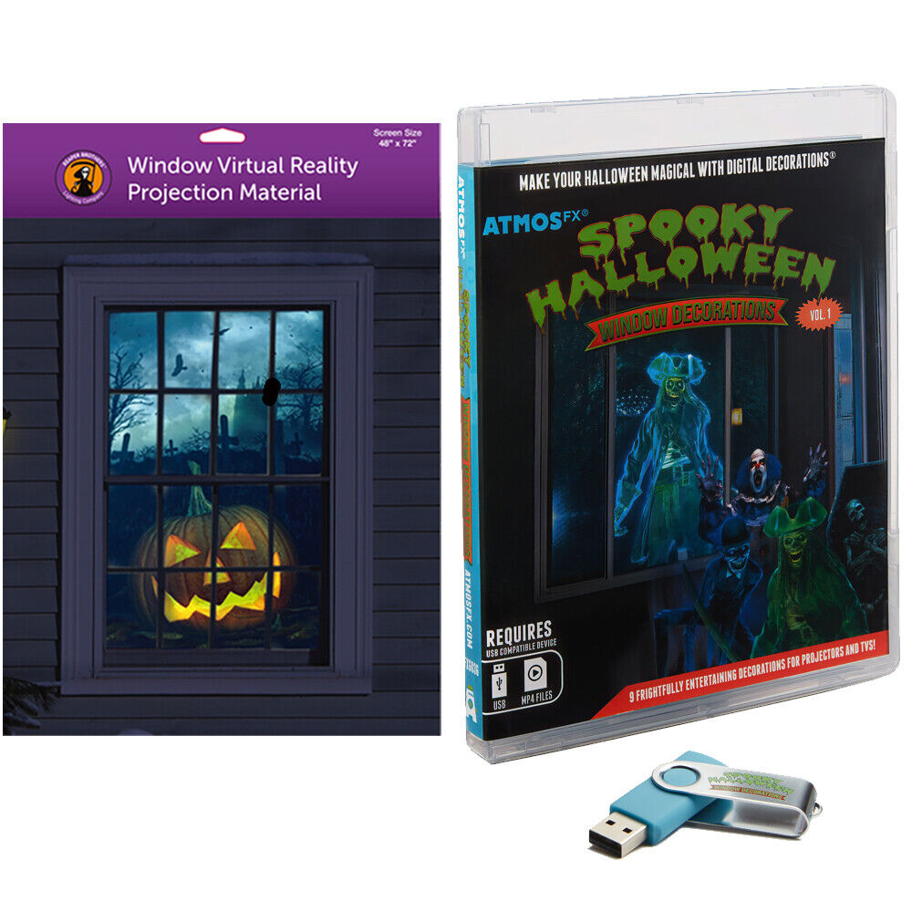 AtmosFX Spooky Halloween Digital Decoration Kit - Videos & Screen Included