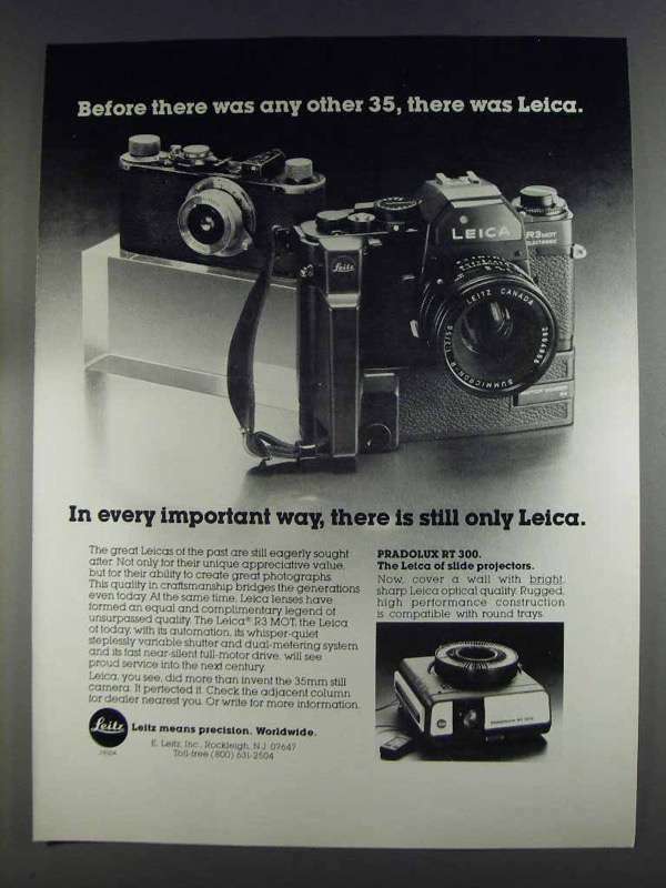 1980 Leica R3 MOT Camera & Pradolux RT 300 Projector Ad