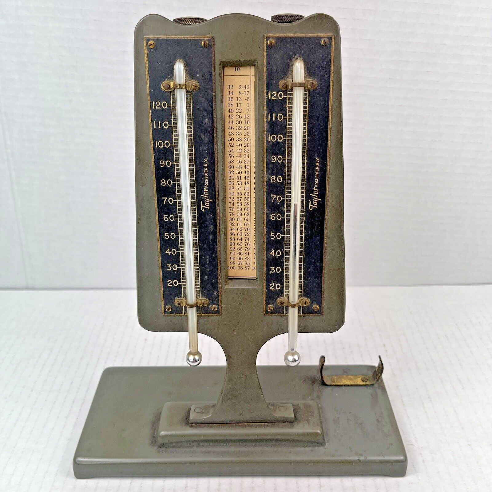 Antique Taylor Instruments Hygrometer Tycos Wet Dry Thermometer 5558 Table Graph