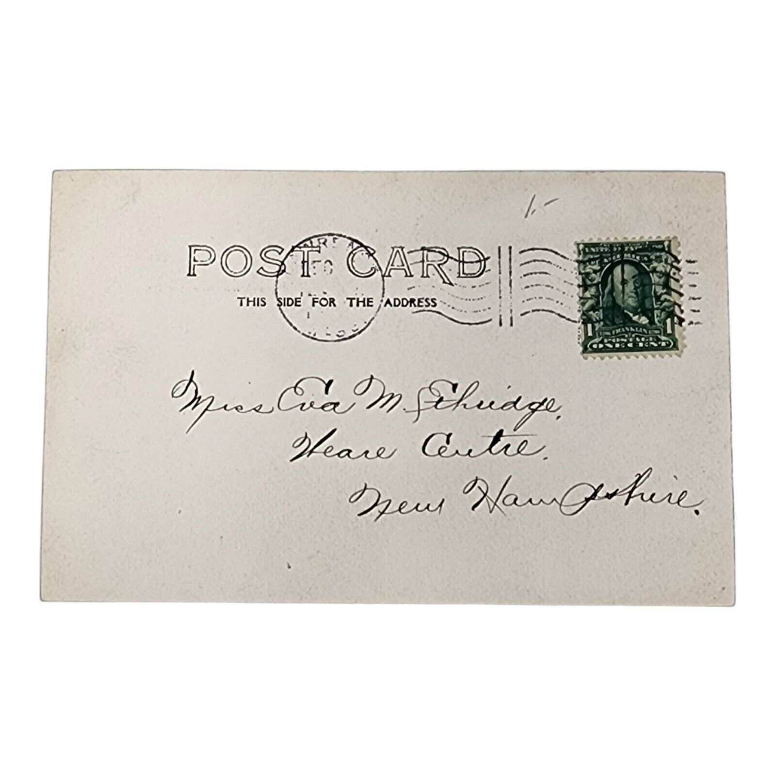1905 Brothel Bedroom Staging RPPC Postcard w/ Rare Ben Franklin 1 Cent Stamp