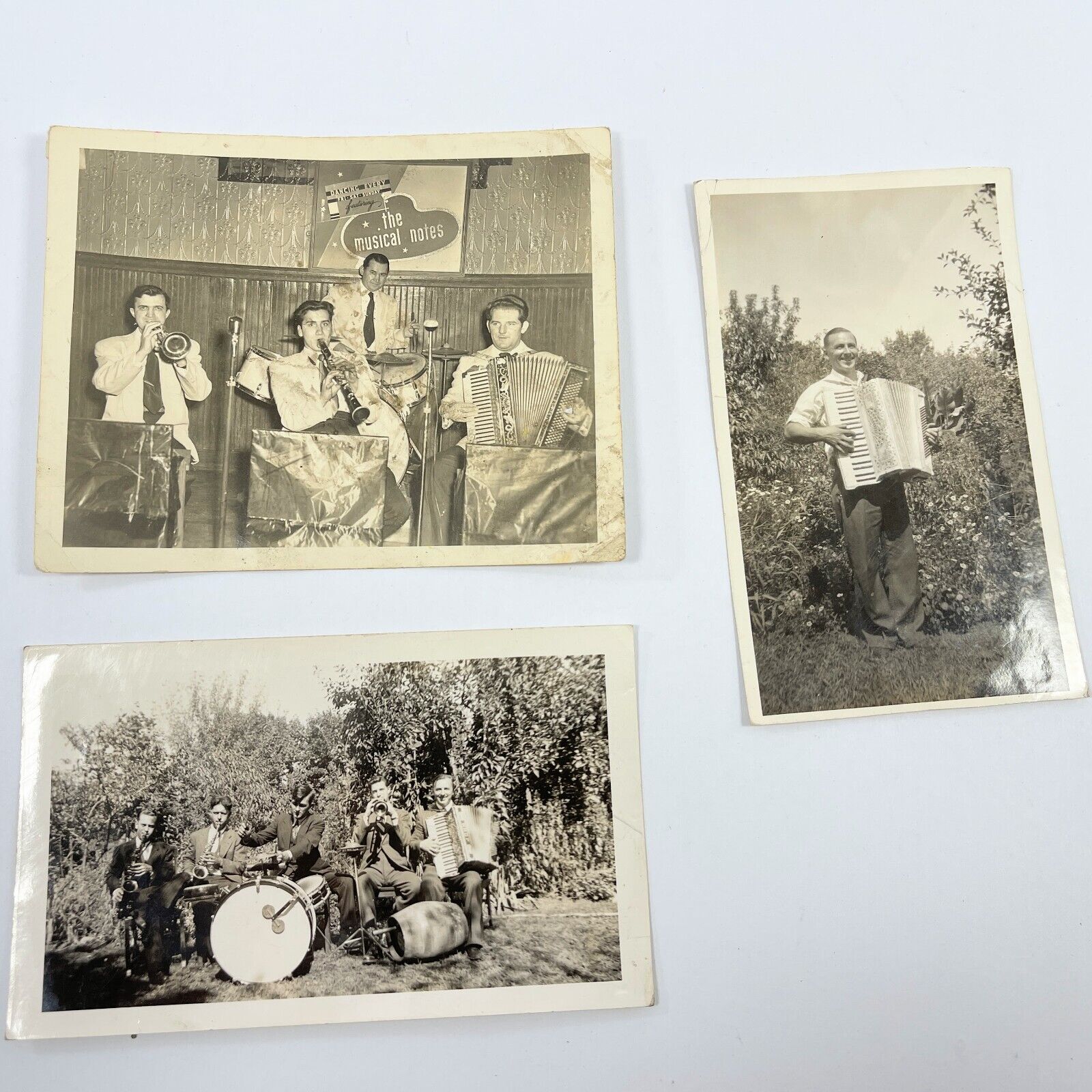 Vintage 1951 Black and White Photo The Musical Notes Band Jersey City and others