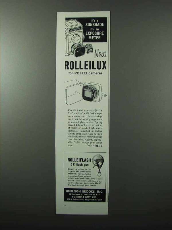 1959 Rollei Rolleilux Sunshade and Exposure Meter Ad