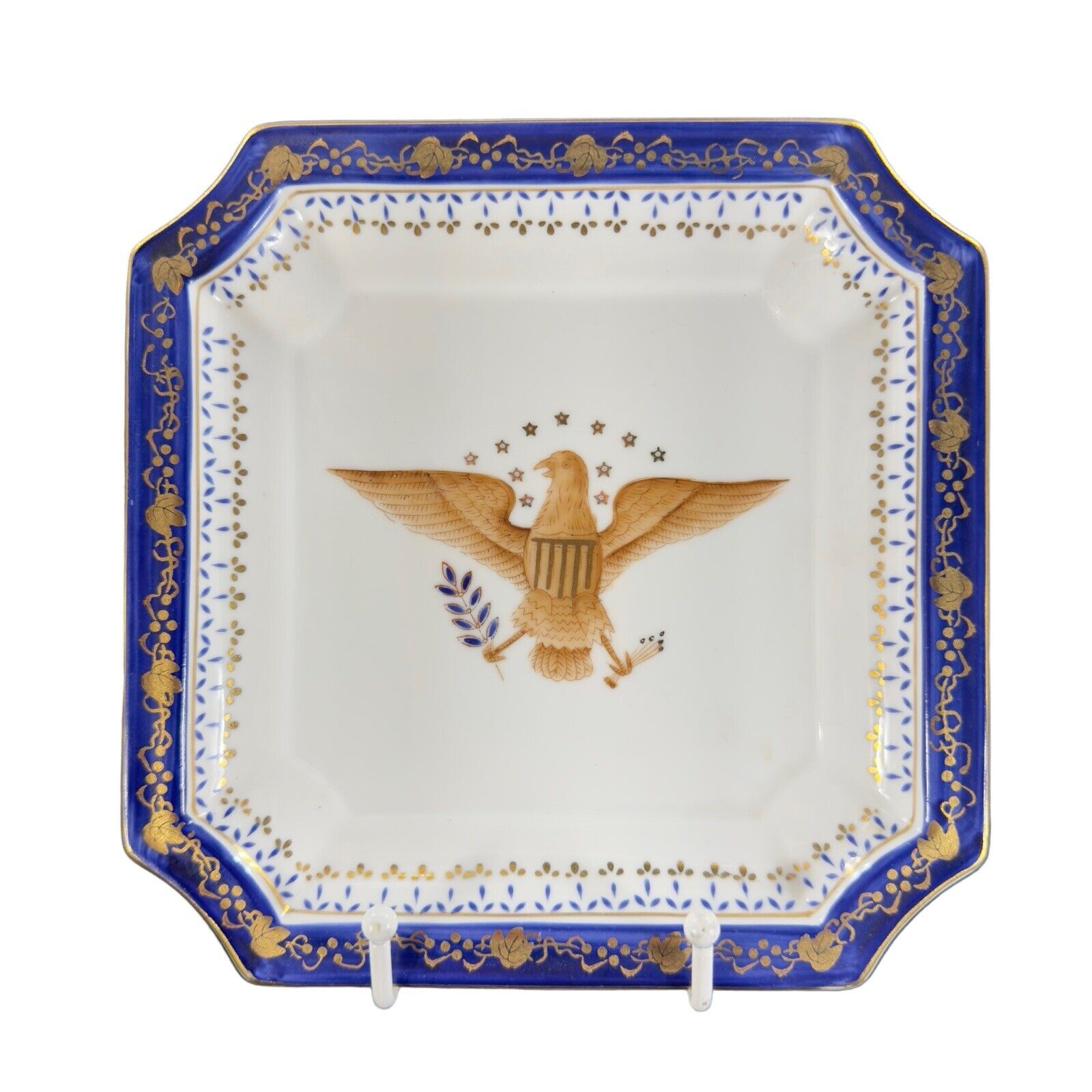 Vintage Andrea by Sadek Federal Eagle Porcelain Plate Dish Ashtray Ceramic VTG