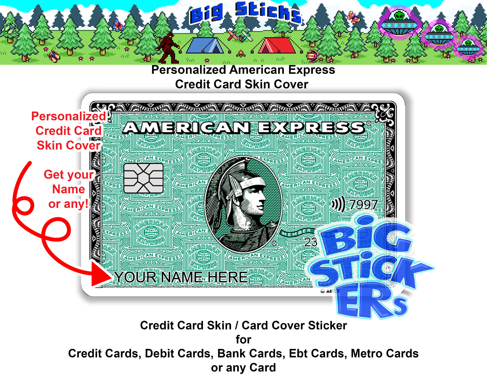 Amex American Express Credit Card Skin Cover Decal SMART Sticker Wrap Skin