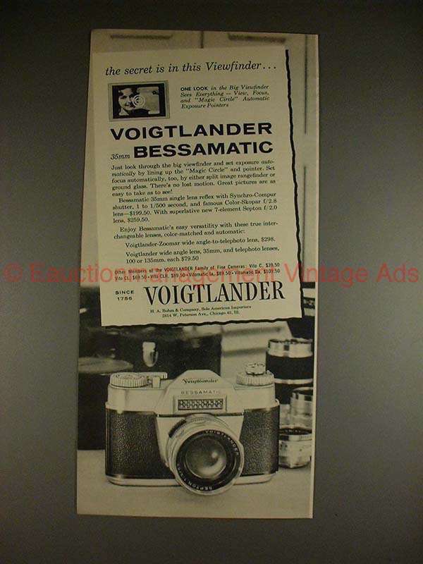 1960 Voigtlander Bessamatic Camera Ad - The Secret