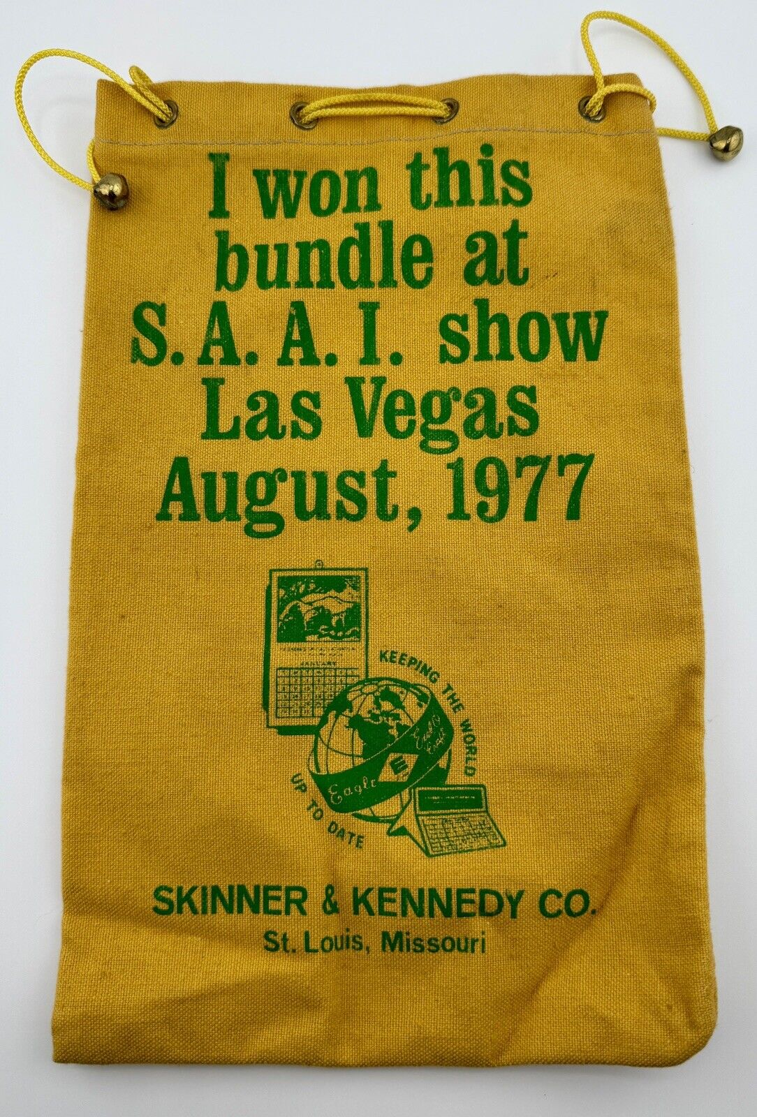 Vintage 1977 Las Vegas S.A.A.I. Bank Deposit Bag Promotional Advertising 