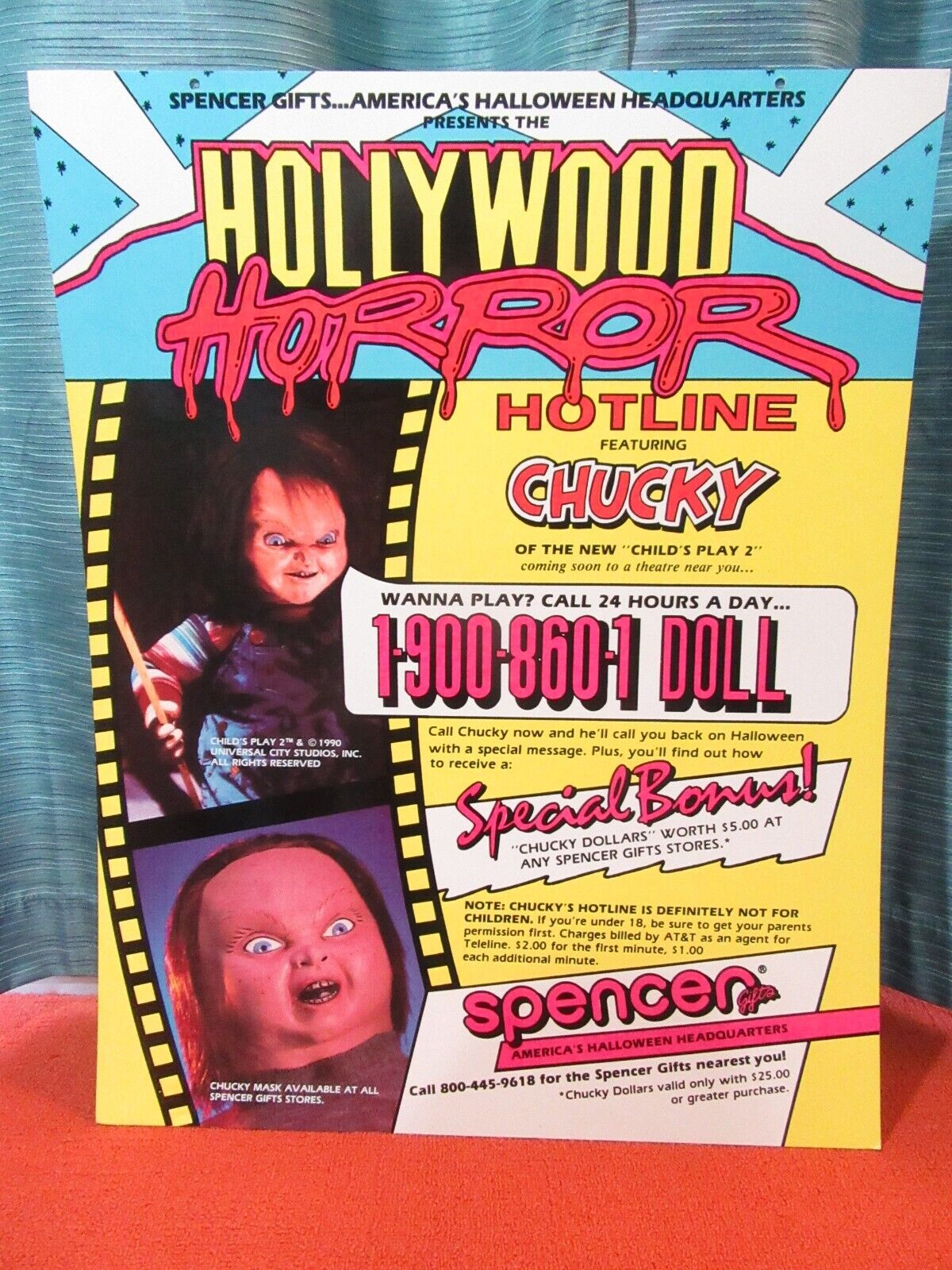 Rare Spencer\'s Gifts Hollywood Horror Chucky Child\'s Play Store Display