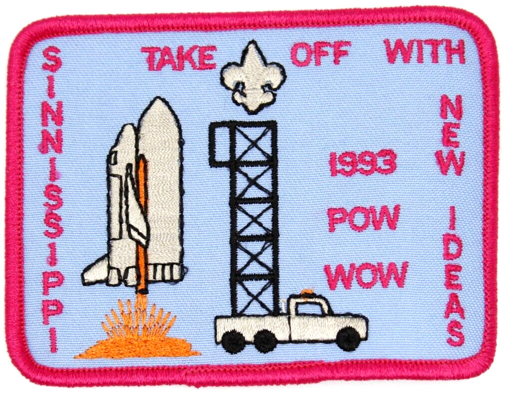 MINT 1993 Pow Wow Space Ship Shuttle Sinnissippi Council Patch Wisconsin WI IL