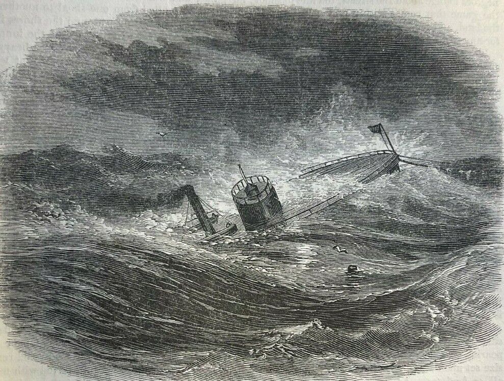 1863 Civil War First Cruise of Monitor Passaic illustrated