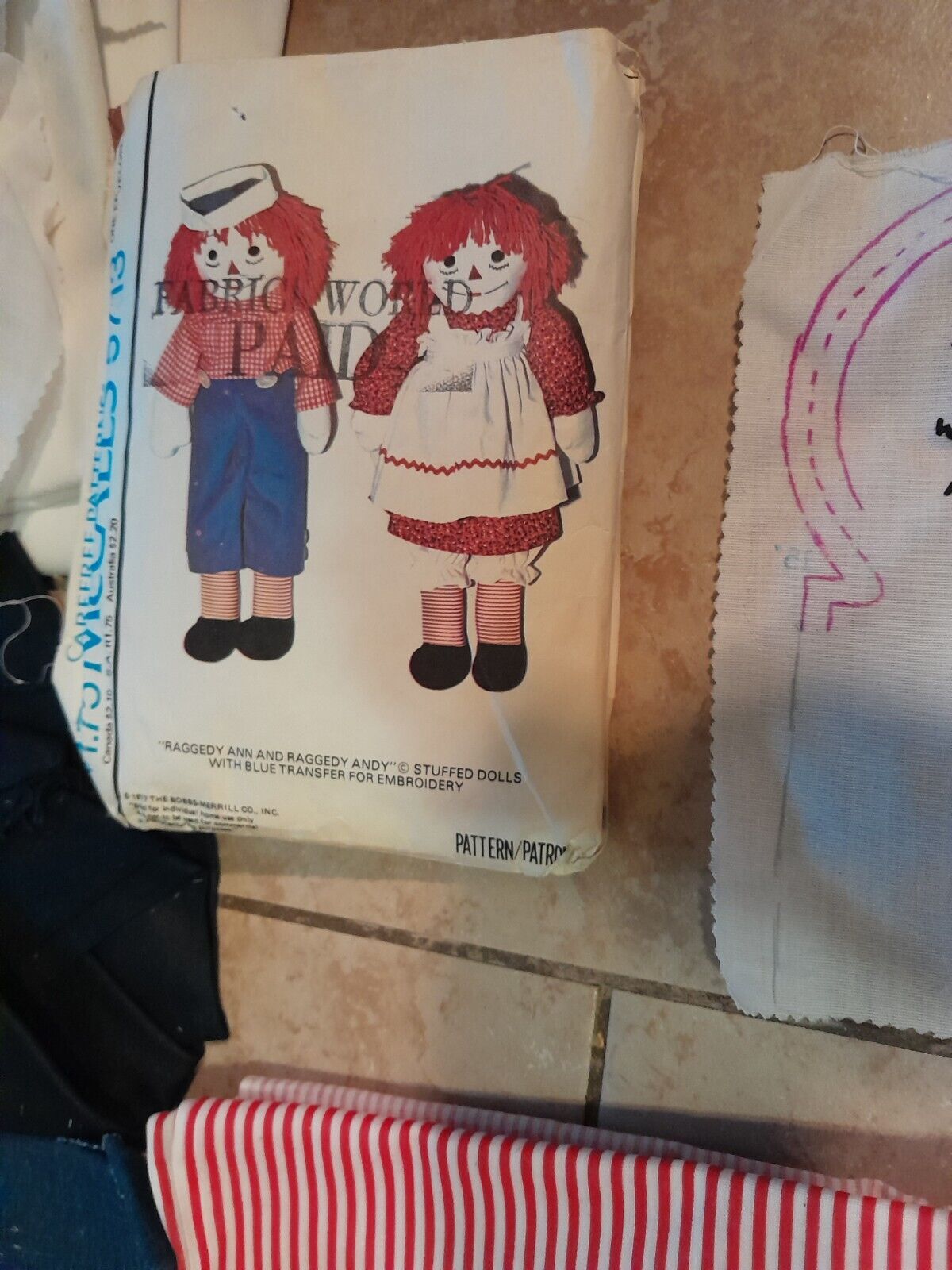 1977 McCalls Raggedy Ann and Andy Sew Pattern with Kit
