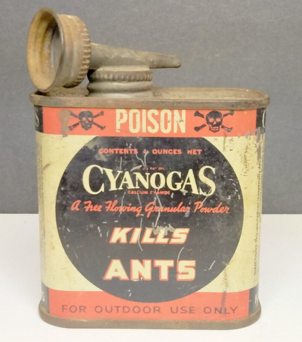 Rare 1940\'s Cyanogas Ant Poison Tin/Agricultural Ant Killer - SEALED - NOS