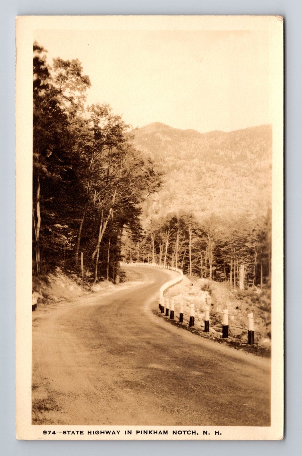 Pinkham Notch NH-New Hampshire RPPC, State Highway, Antique Vintage Postcard