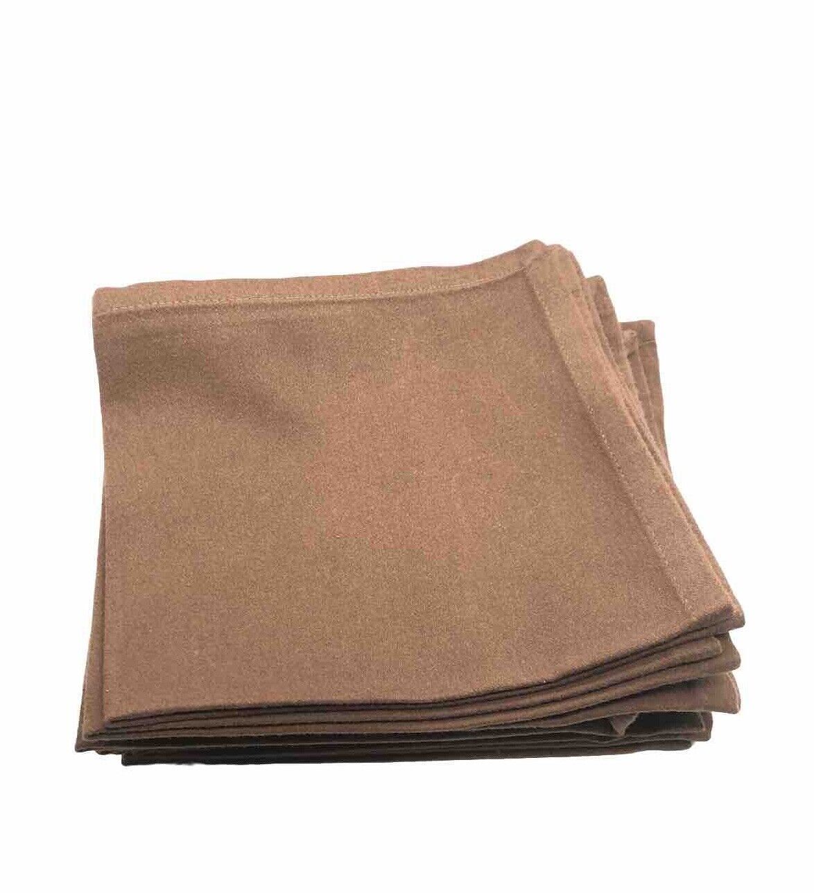 12 Brown Cloth Napkins Vintage Cotton Matched Set NWOT EXCELLENT CONDITION 16”
