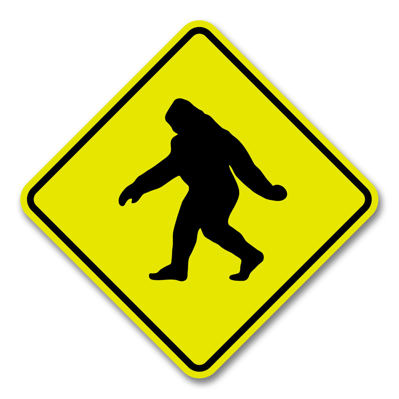 Bigfoot, Yeti, Sasquatch Yellow Metal Crossing Sign