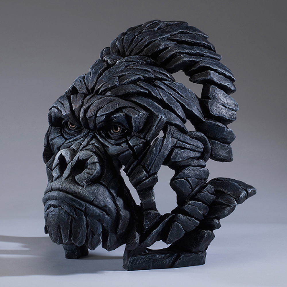 Gorilla Bust Edge Sculpture Figure Evocative - Marble Castings Blend