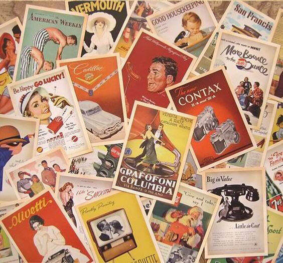 Retro Vintage Postcards 1950\'s Advertising Bulk Lot 32 PCS Cards Set Posters Art