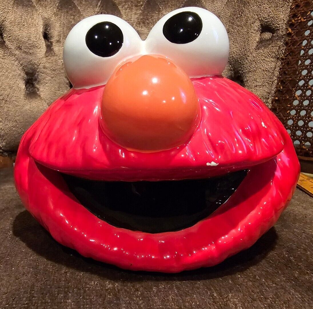 Elmo Piggy Bank Sesame Street RARE Coin Bank Character Ceramic Muppet Head Smile