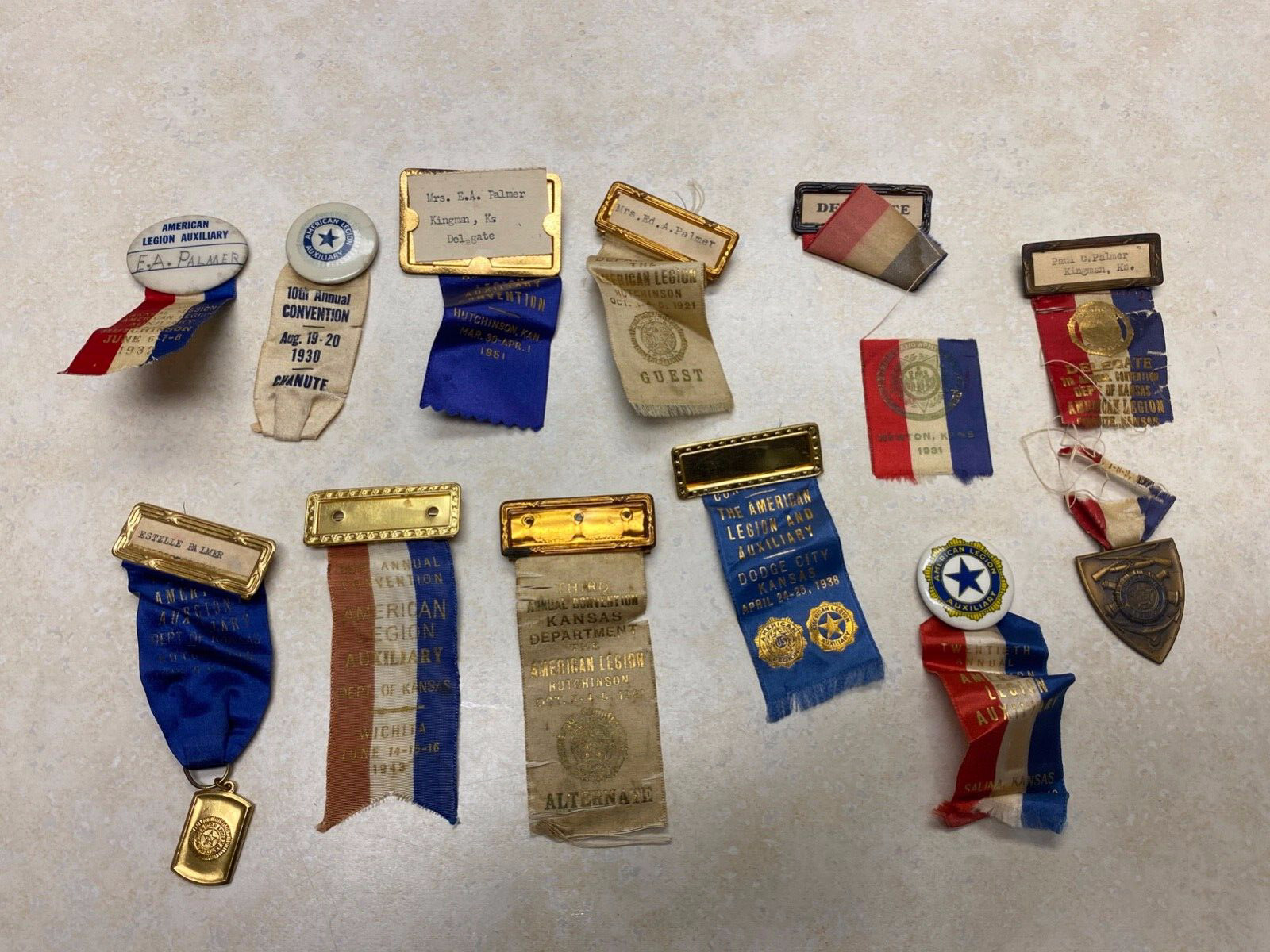 Lot of 11 1930\'s American Legion Medals & Ribbons - Kansas
