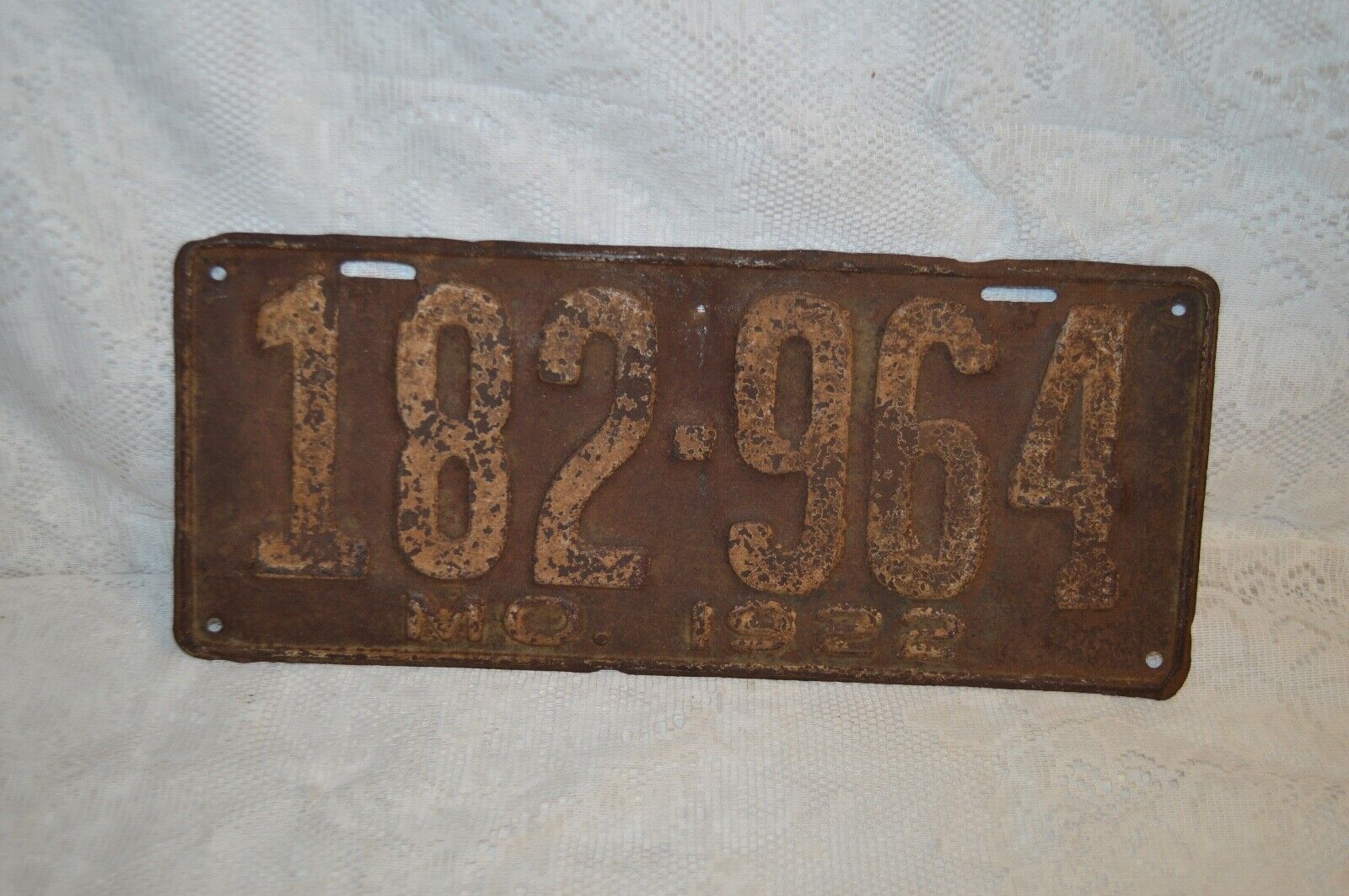 Vintage 1922 Missouri Licence Plate 182-964