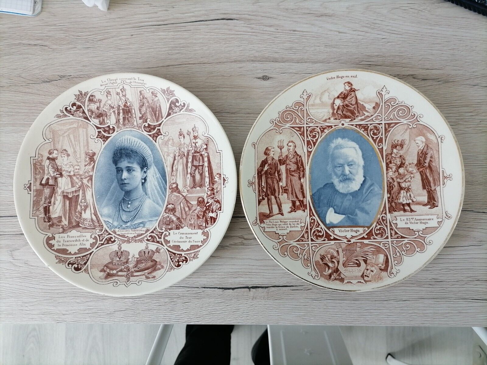 Russian Tsarina ALEXANDRA FEODOROVNA + French Writer VICTOR HUGO - Plates 1896
