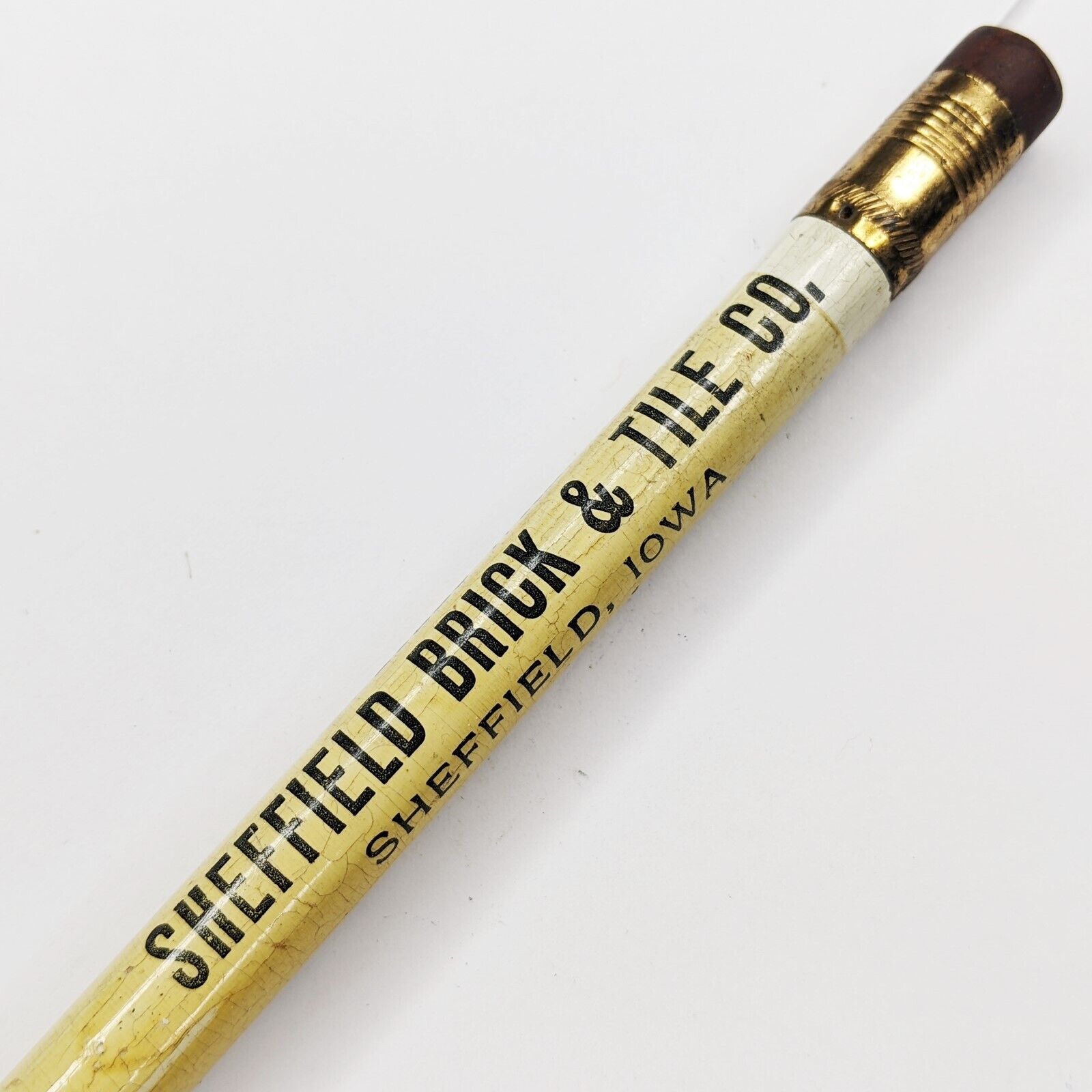 c1920s Sheffield, IA Sheffield Brick & Tile Co Jumbo Unused Pencil Ferrule G43